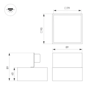 Светильник DL-GRIGLIATO-S90x90-6W Day4000 (GR, 90 deg, 230) (Arlight, IP40 Металл, 5 лет)