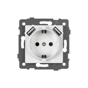 Механизм розетки с быстрой USB зарядкой SCT-MUAC-PL-WH-V (250V, 16A) (Arlight, -)
