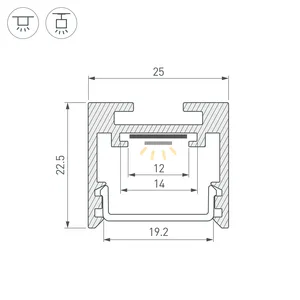 Профиль SL-LINE-2522-2500 WHITE (Arlight, Алюминий)