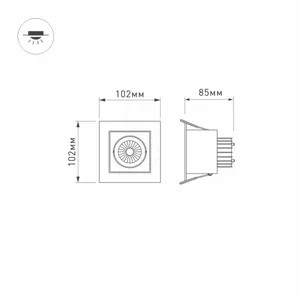 Светильник CL-SNODO-LUM-S102x102-9W Warm3000 (WH-BK, 38 deg) (Arlight, IP20 Металл, 3 года)