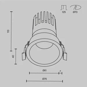 Встраиваемый светильник Technical DL118-15W-3K-W