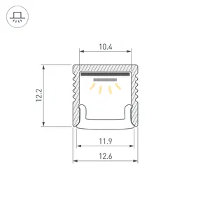 Профиль FANTOM-BENT-W12-SIDE-2000 ANOD (Arlight, Алюминий)