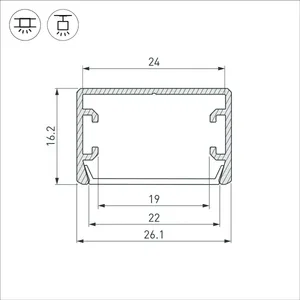 Профиль PLS-LOCK-H16-SMT-2000 ANOD BLACK (Arlight, Алюминий)