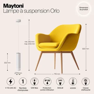 Подвесной светильник Maytoni P085PL-12W4K-W