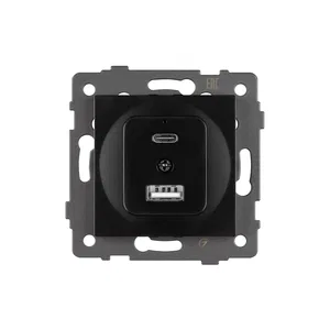 Механизм USB розетки SCT-MUAC-PL-BK-V (5V, 3A, QC4) (Arlight, -)