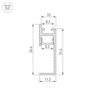 Профиль PLINTUS-H35-F-2000 WHITE (Arlight, Алюминий)