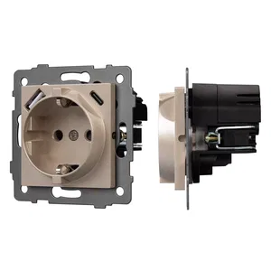 Механизм розетки с USB зарядкой SCT-MUAA-PL-GD-V (250V, 16A) (Arlight, -)