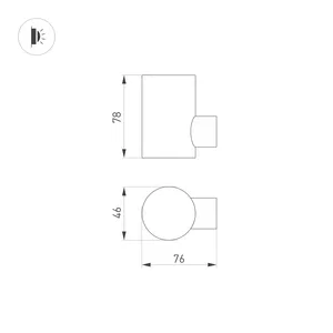 Светильник LGD-RAY-WALL-R46-3W Warm3000 (GR, 24 deg, 230V) (Arlight, IP65 Металл, 3 года)