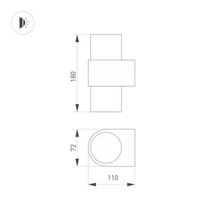 Светильник SP-SPICY-WALL-TWIN-S180x72-2x6W Warm3000 (WH, 40 deg) (Arlight, IP20 Металл, 3 года)