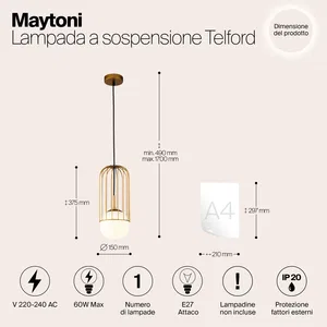 Подвесной светильник Maytoni P362PL-01G