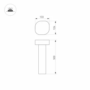 Светильник LGD-SWAMP-BOLL-H500-7W Warm3000 (GR, 93 deg, 230V) (Arlight, IP65 Металл, 3 года)