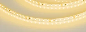 Лента RT-A120-8mm 24V Yellow (9.6 W/m, IP20, 2835, 5m) (Arlight, Открытый)