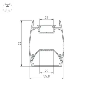 Профиль ARH-LINE-4874-DUAL-2000 ANOD (Arlight, Алюминий)