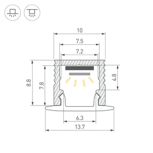 Профиль SL-MINI-10-2000 ANOD (Arlight, Алюминий)