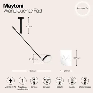 Настенный светильник (бра) Maytoni MOD070WL-L6B3K