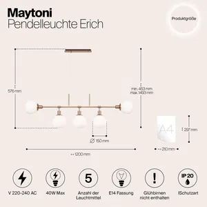 Подвесной светильник Maytoni MOD221-PL-05-G