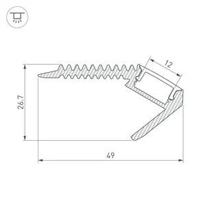 Профиль ARH-STAIR-W47-2000 ANOD (Arlight, Алюминий)