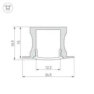 Профиль с экраном ALU-SLIM-H15-F-2000 ANOD+FROST (Arlight, Алюминий)