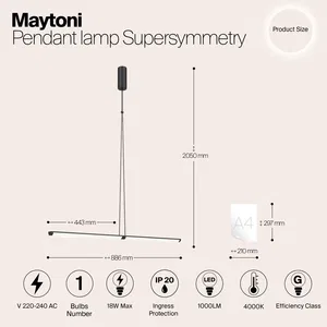 Подвесной светильник Maytoni P096PL-L11BK1