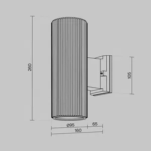 Уличный настенный светильник Outdoor O419WL-02B