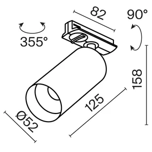 Трековый светильник Technical TR021-1-12W3K-W-BBS