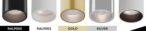 Armatürler HOKASU OneLine Tube (RAL9005/D85/130mm — 3K/20W/60deg)