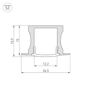 Профиль с экраном ALU-SLIM-H15-F-2000 ANOD+FROST (Arlight, Алюминий)