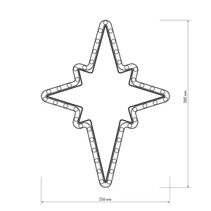 Фигура cветодиодная ARD-STAR-M3-380x250-36LED Warm (230V, 2.5W) (Ardecoled, IP65, 1 год)