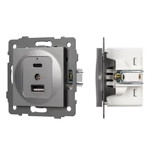 Механизм USB розетки SCT-MUAC-PL-GR-V (5V, 3A, QC4) (Arlight, -)