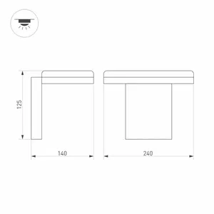 Светильник LGD-TENT-WALL-9W Warm3000 (GR, 110 deg, 230V) (Arlight, IP65 Металл, 3 года)