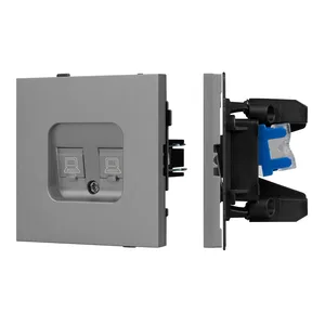 Механизм компьютерной розетки двойной SCT-TENDO-MPC2-PL-GR (RJ-45, CAT6) (Arlight, Графитовый)