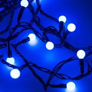 Светодиодная гирлянда ARD-BALL-CLASSIC-D13-5000-BLACK-50LED BLUE (230V, 3.5W) (Ardecoled, IP65)