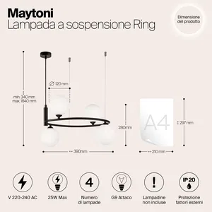 Подвесной светильник Maytoni MOD013PL-04B