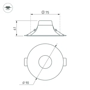 Светильник MS-BLIZZARD-BUILT-R90-6W Warm3000 (BK, 100 deg, 230V) (Arlight, IP20 Металл, 3 года)