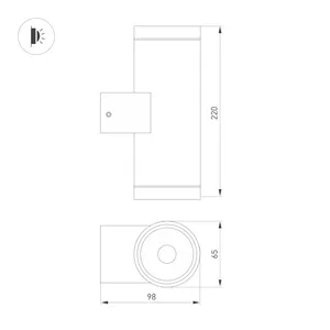 Светильник LGD-RAY-WALL-TWIN-R65-2x12W Day4000 (GR, 6 deg, 230V) (Arlight, IP65 Металл, 3 года)