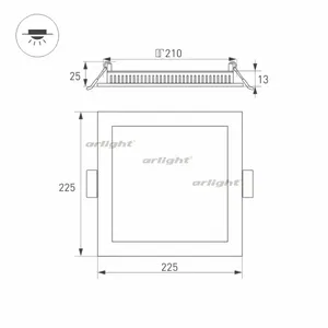 Светильник DL-225x225M-21W Day White (Arlight, IP40 Металл, 3 года)
