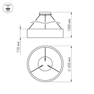Светильник SP-TOR-RING-HANG-R460-33W Day4000 (BK, 120 deg) (Arlight, IP20 Металл, 3 года)
