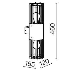 Уличный настенный светильник Outdoor O453WL-02GF