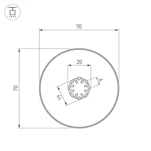 Профиль SL-ROUND-D70-360deg-2000 ANOD (Arlight, Алюминий)