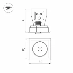 Светильник CL-SIMPLE-S80x80-9W Day4000 (WH, 45 deg) (Arlight, IP20 Металл, 3 года)