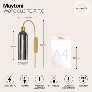 Настенный светильник (бра) Maytoni MOD302WL-01GR