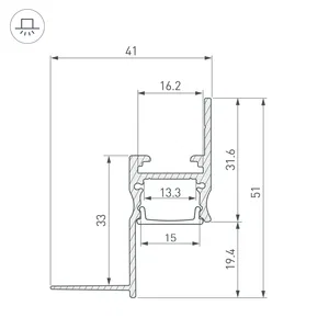 Профиль ARH-CEIL-S14-SHADOW-2000 WHITE (Arlight, Алюминий)