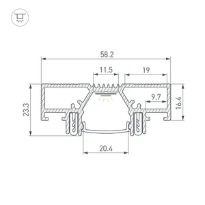Профиль STRETCH-20-CEIL-D-CENTER-2000 WHITE (Arlight, Алюминий)