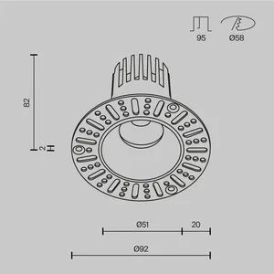 Встраиваемый светильник Technical DL124-10W-4K-TRS-B
