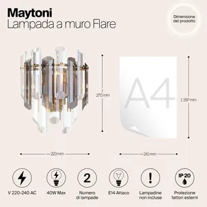 Настенный светильник (бра) Maytoni DIA200WL-02G