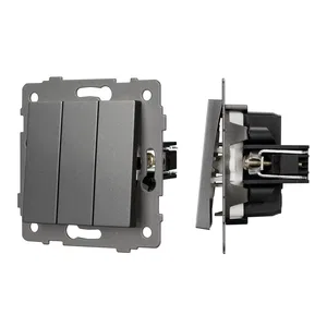 Механизм выключателя трехклавишный непроходной SWT-MK03-PL-GR-V (250V, 10A) (Arlight, -)