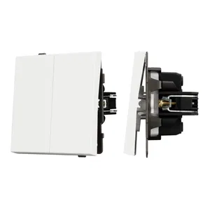 Механизм выключателя двухклавишный проходной SWT-TENDO-MKP2-SFPL-WH (230V, 10A) (Arlight, Матовый белый)