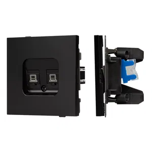 Механизм компьютерной розетки двойной SCT-TENDO-MPC2-PL-BK (RJ-45, CAT6) (Arlight, Черный)