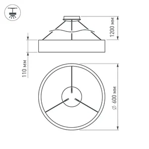 Светильник SP-TOR-RING-HANG-R600-42W Warm3000 (BK, 120 deg) (Arlight, IP20 Металл, 3 года)