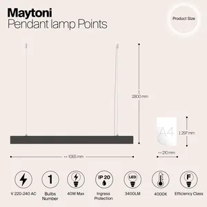 Подвесной светильник Maytoni P050PL-L40B4K